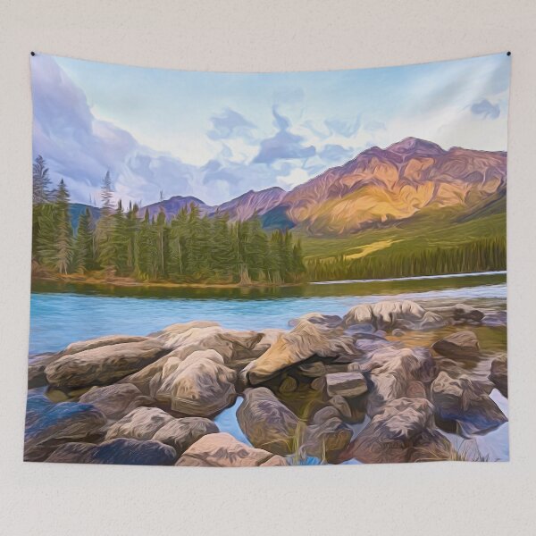 Item preview, Pyramid Mountain Sunrise Digital Art Painting designed and sold by Sal Augruso.