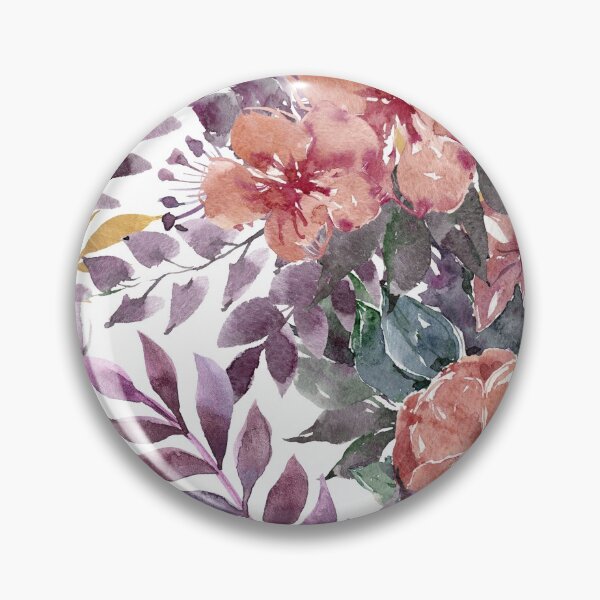 Item preview, Red Flowers with Purple and Green Leaves - Colorful Floral Pattern designed and sold by MugsAndDuds.