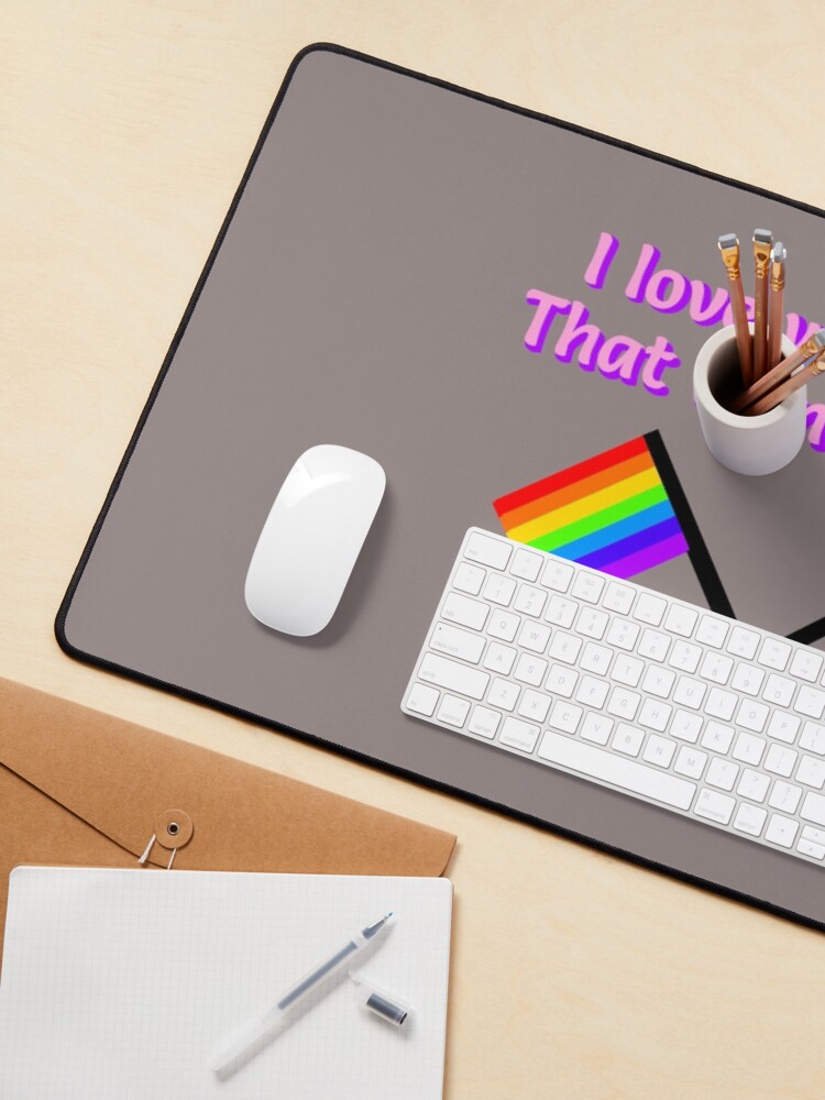 Alternate view of I Love Who I Love - LGBTQ Rainbow Design Mouse Pad