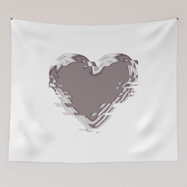 Item preview, Chrome Silver glitch destructed heart designed and sold by Ahmer Qureshi.