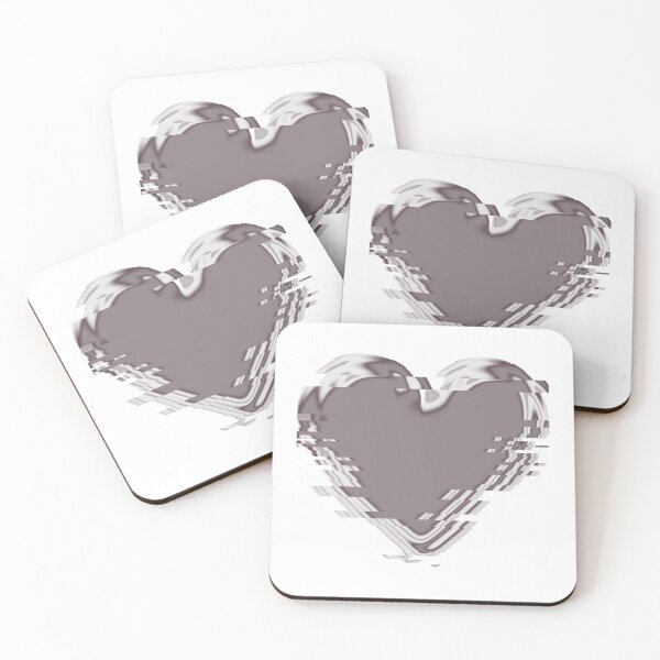 Item preview, Chrome Silver glitch destructed heart designed and sold by Ahmer Qureshi.