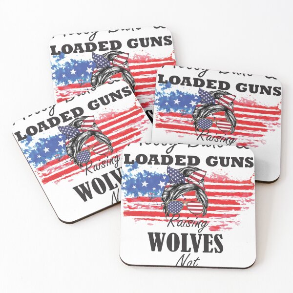 Item preview, messy buns and loaded guns raising wolves not sheep gift for girls  designed and sold by Sun Rise.