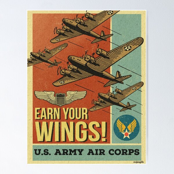 Item preview, Vintage Style Army Air Corps Poster designed and sold by Richpmiflin.