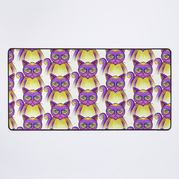 Item preview, Purple and yellow cats pattern designed and sold by RafaelLima7.