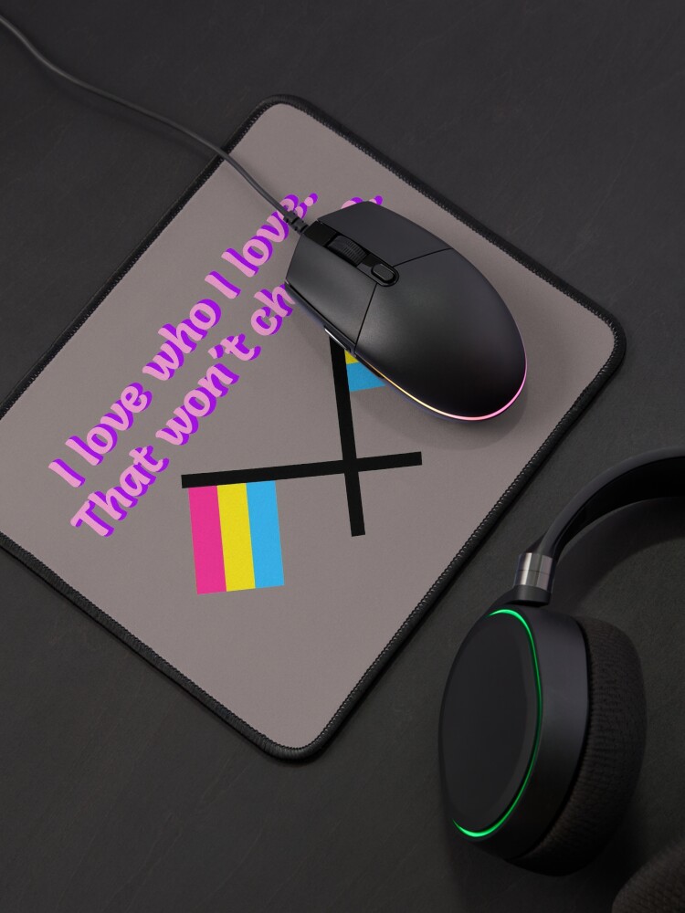 Alternate view of I Love Who I Love - Pansexual Flag Design Mouse Pad