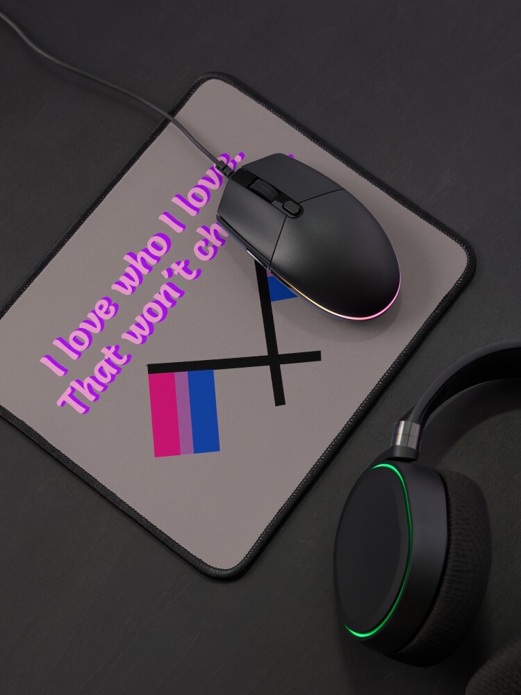 Alternate view of I Love Who I Love - Bisexual Flag Design Mouse Pad