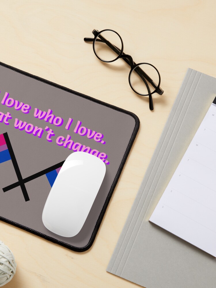 Alternate view of I Love Who I Love - Bisexual Flag Design Mouse Pad