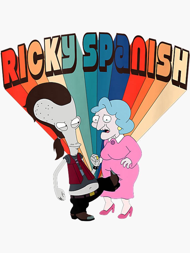 American Dad Ricky Spanish Kicking Old Lady Sticker For Sale By Quocnam Redbubble