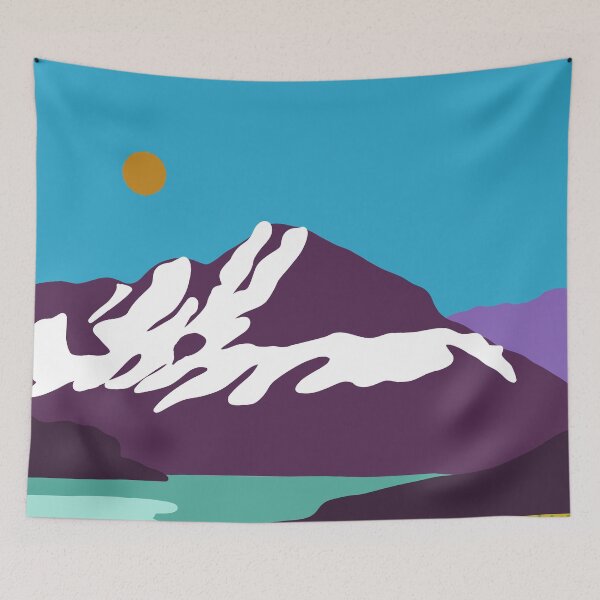 Item preview, New Zealand Lake Tekapo and Mt Cook digital illustration designed and sold by KiwiandKit.