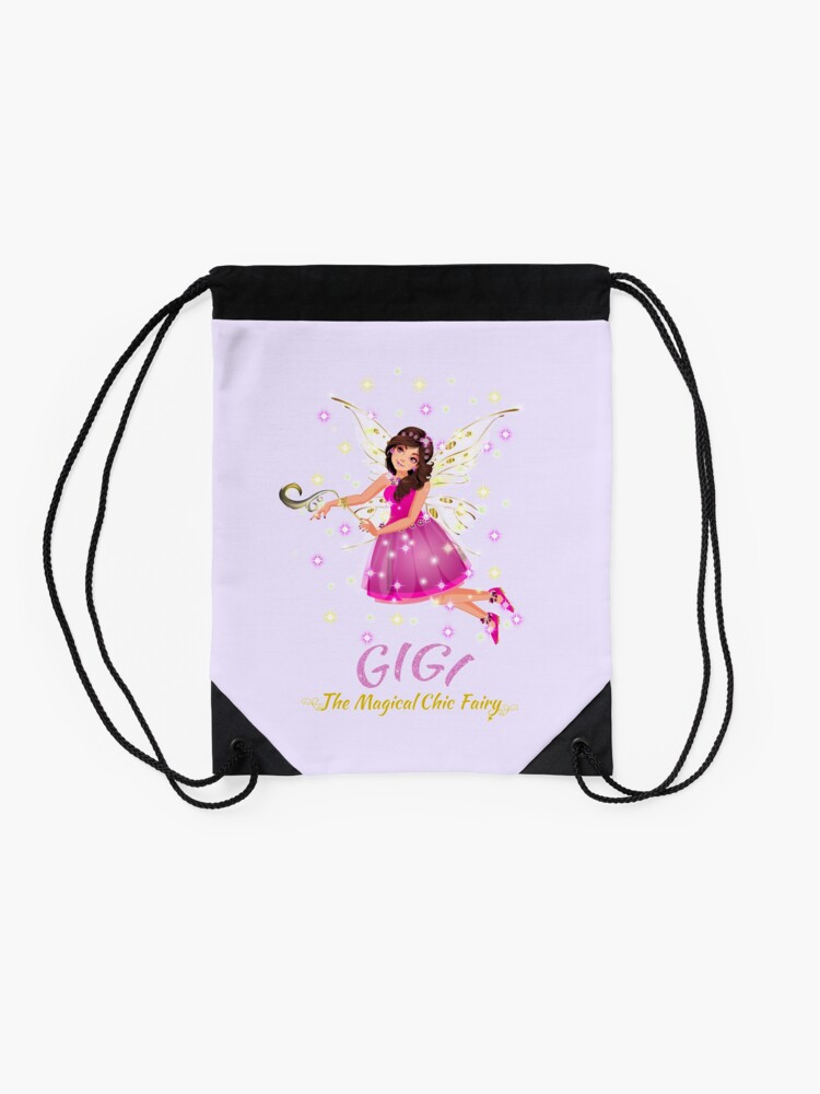 Thumbnail 2 of 3, Drawstring Bag, Gigi Sparkles in Pink™ designed and sold by TeelieTurner.