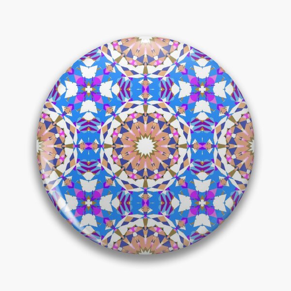 Item preview, Maximalist Fresh Blue Pink Beige White Summer Star Moroccan Tile Pattern - Retro Seventies Inspired Art designed and sold by PatternPerfect.