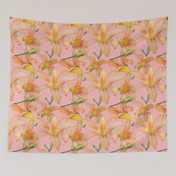 Item preview, Tiger Lilies on Pink Repeat 5748 designed and sold by Art in My Loft.