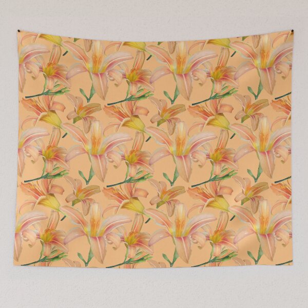 Item preview, Tiger Lilies on Peach Repeat 5748 designed and sold by Art in My Loft.