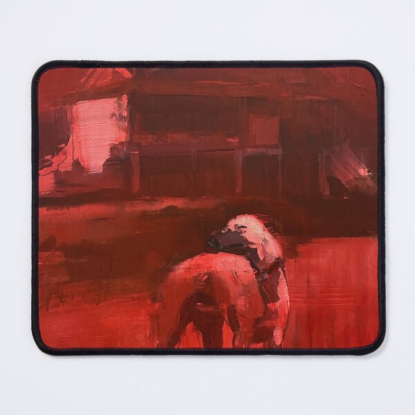Item preview, Dog walking through the red street, Adrián Socorro designed and sold by The Sr Corchea Backroom Art.