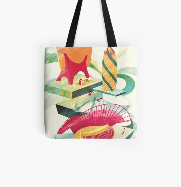 Green All Over Print Tote Bag