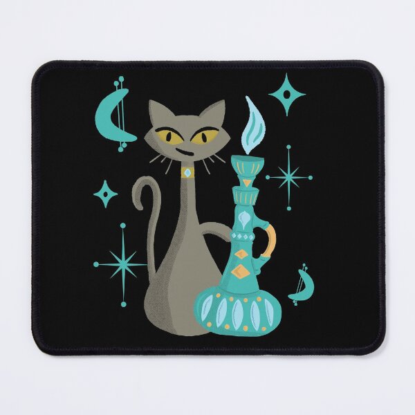 Item preview, Mid-Century Modern Mischievous Cat with Genie Lamp designed and sold by ksrogersdesigns.