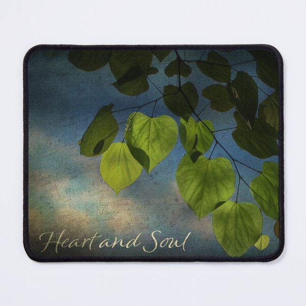 Heart and Soul Moody Blue Leaves Mouse Pad