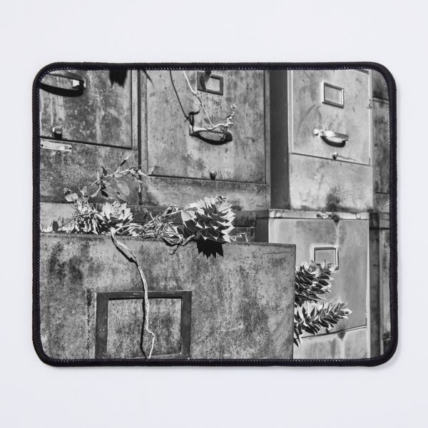 Rusty File Cabinets With Succulents B&W Mouse Pad