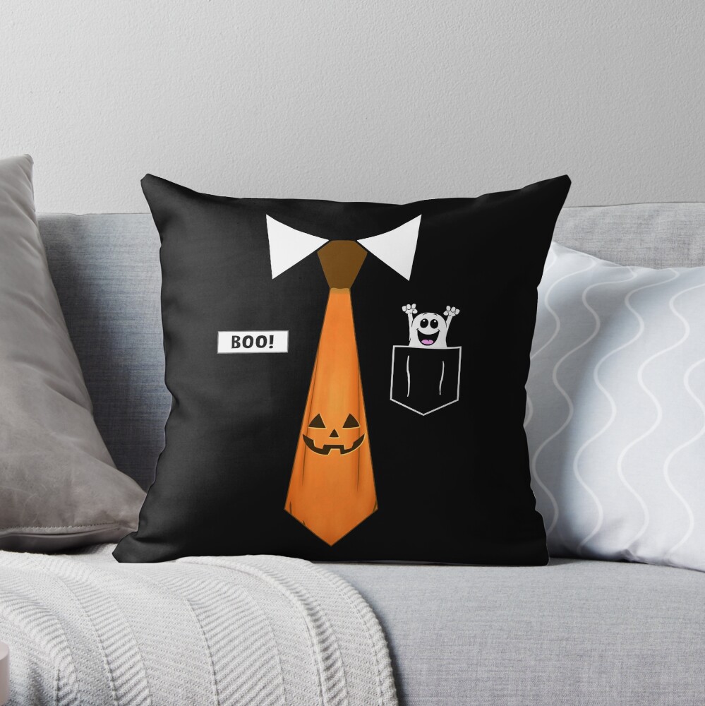 Halloween Pumpkin Neck Tie Associate Boo Shirt with Name Badge & Ghost   Graphic T-Shirt for Sale by FunWearVM