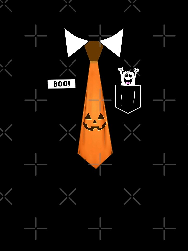 Halloween Pumpkin Neck Tie Associate Boo Shirt with Name Badge & Ghost   Graphic T-Shirt for Sale by FunWearVM