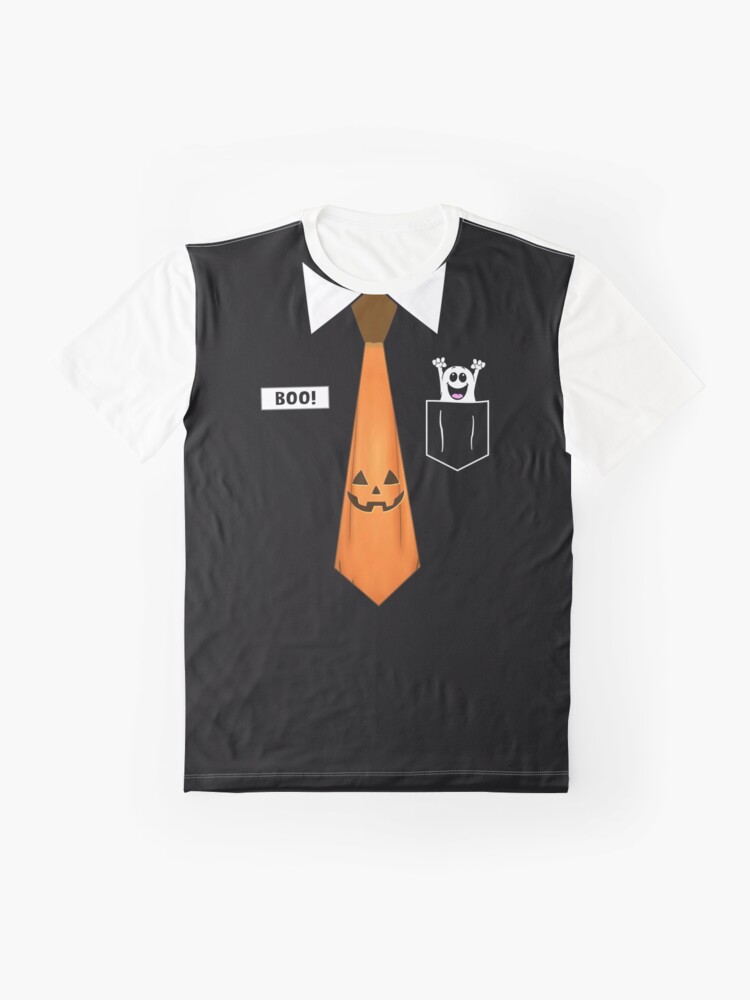 Halloween Pumpkin Neck Tie Associate Boo Shirt with Name Badge & Ghost   Graphic T-Shirt for Sale by FunWearVM