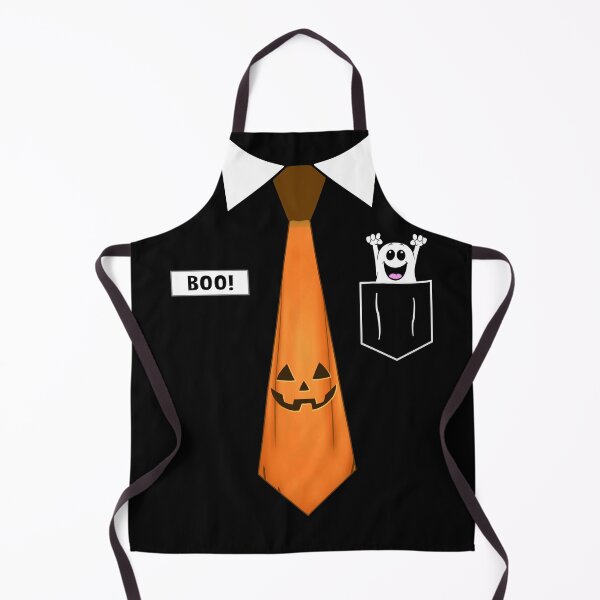 Item preview, Halloween Pumpkin Neck Tie Associate Boo Shirt with Name Badge & Ghost designed and sold by FunWearVM.