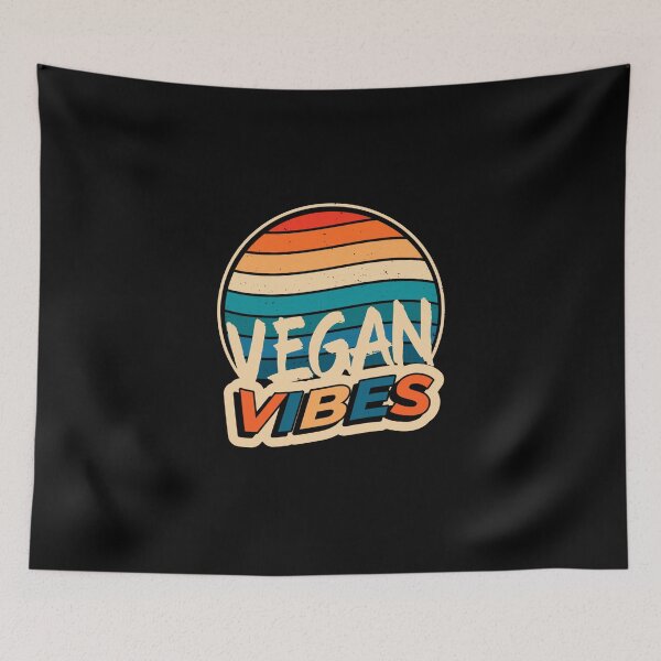 Item preview, Vegan Vibes Retro Sunset Colorful designed and sold by nanogarbanzo.