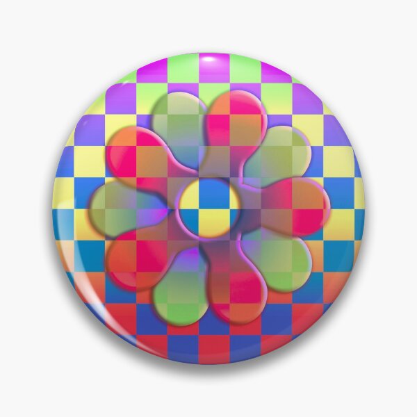 Item preview, Pop Flower Check  Pink red and Yellow designed and sold by Sharon Schwalbe.