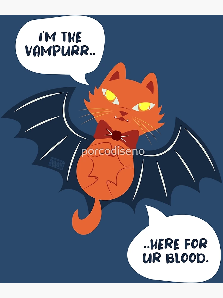 Funny Halloween Comics Bats Vamp Vampire Cat' Water Bottle