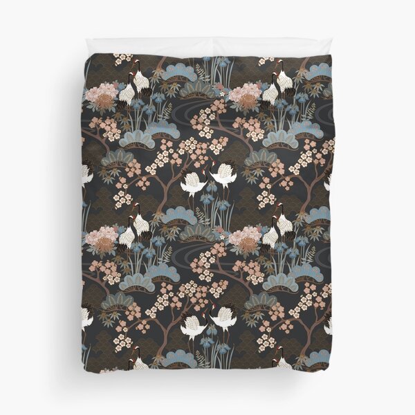 Japanese Garden Dark Duvet Cover