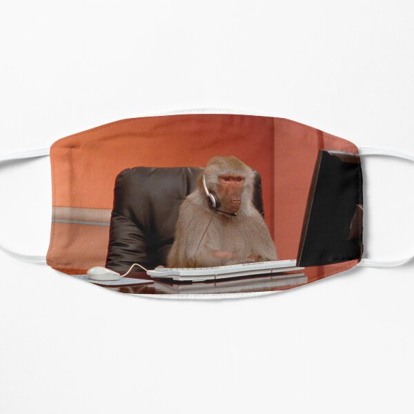 Baboon at Work Flat Mask
