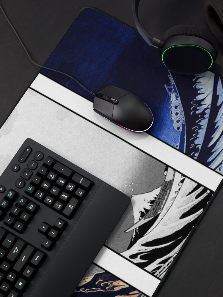 Alternate view of Great Wave off Kanagawa Color Glitch Mouse Pad