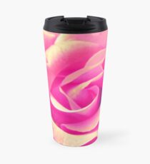 Rosenblüte - rosa - gelb - Wassertropfen - Rose - yellow - pink Thermobecher