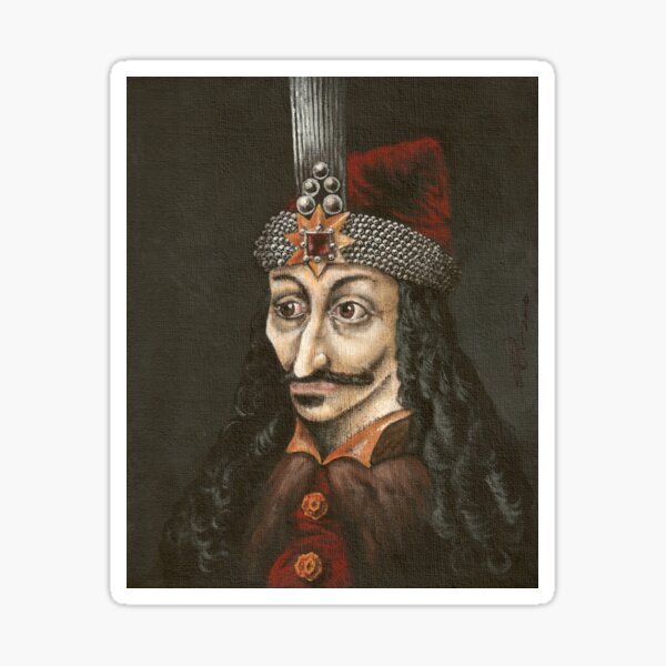 Vlad Dracula, Vlad III, Vlad Tepes, Vlad the Impaler fan art, based on my original acrylic painting Sticker