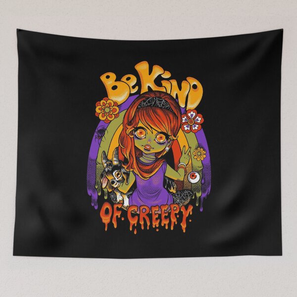 Item preview, Be Kind of Creepy ~ Retro 60s Groovy Zombie Girl designed and sold by ctkrstudio.