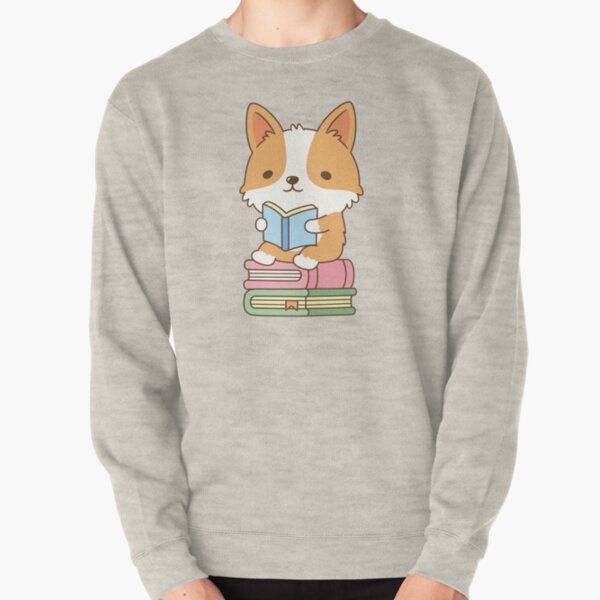 Cute Corgi Loves To Read Books Pullover Sweatshirt