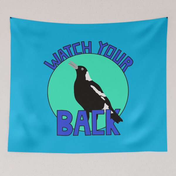 Item preview, Watch Your Back Australian Magpie on Blue designed and sold by Digitaldingo.