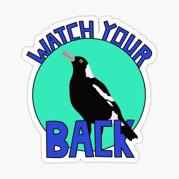Item preview, Watch Your Back Australian Magpie on Blue designed and sold by Digitaldingo.