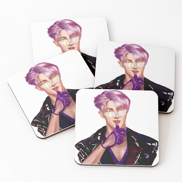 Item preview, Ateez Deja Vu Mingi (Song mingi) fanart wallpaper posters stickers cyber punk designed and sold by Krystal Li.