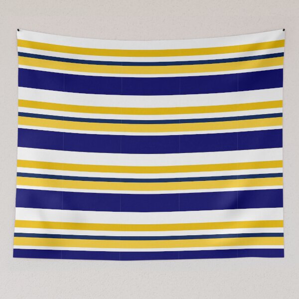 Item preview, Navy White And Yellow Gold Stripes, endless patern, wagara,Blue Jackets, blue wall designed and sold by bubbley2021.