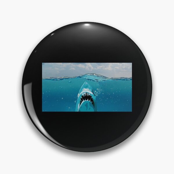 Artikelvorschau, Hai-Angriff - Ozean-Hintergrund Sticker entworfen und verkauft von deestell.