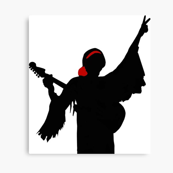 Jimi Hendrix Woodstock Silhouette Canvas Print