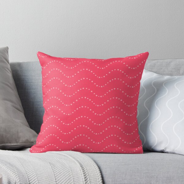 Pink Waves II Throw Pillow