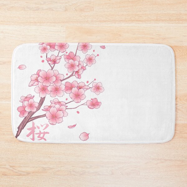 Item preview, Falling Pink Sakura Cherry Blossom branches on white designed and sold by arterialmotive.