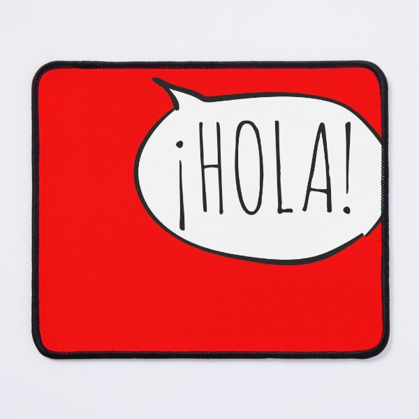 Item preview, Cheerful ¡HOLA! with white speech bubble on red (Español / Spanish) designed and sold by Ofeefee.