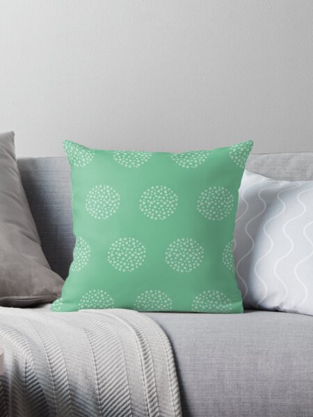 Green Dots II Throw Pillow