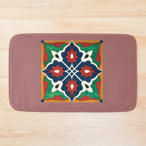 Item preview, Green Blue Red Ornamental Tile designed and sold by hockeng.
