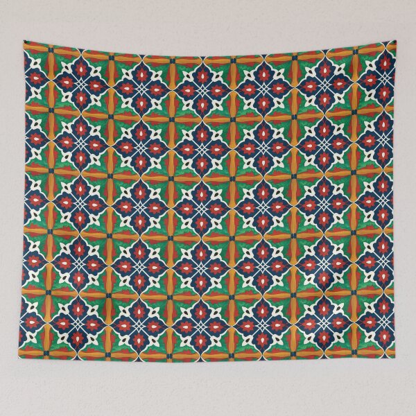 Item preview, Green Blue Red Ornamental Tile designed and sold by hockeng.
