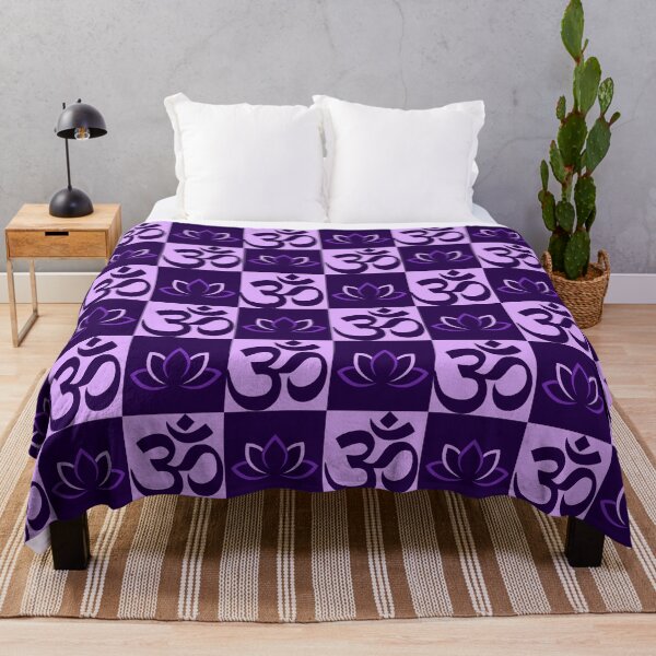 Item preview, Ohm and Lotus Flower Shades of Purple Small Pattern designed and sold by barronangMedia.