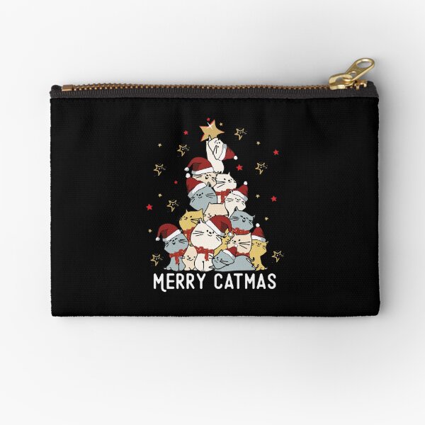 Item preview, Merry Catmas Christmas Tree Cat Mountain Cute Cats in Santa hat designed and sold by alenaz.